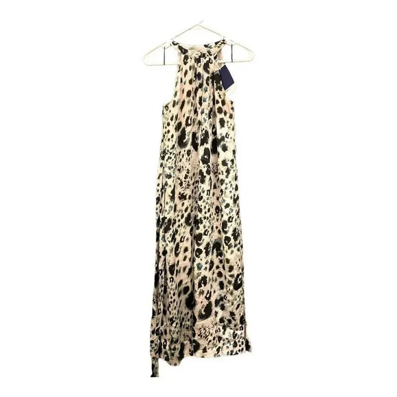 New Zara Size Small Animal Print Halter Maxi Dress NWT - Picture 3 of 6